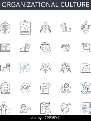 Workplace traditions line icons collection. Ritual, Etiquette, Protocol ...