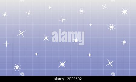 Retrowave blue background with stars, banner, print, wallpaper, abstract background, 90s Stock Vector