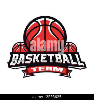 Basketball Team Mascot Logo Design Stock Vector