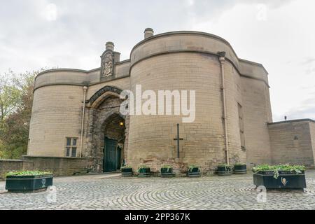 The gatehouse was built when an outer bailey was added during the Middle Ages to Nottingham Castle, which was established in 1068. Stock Photo