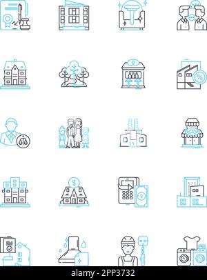 Probate linear icons set. Inheritance, Executor, Estate, Assets, Will ...