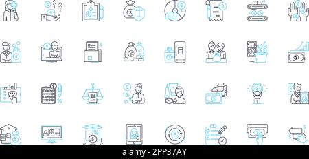 Active Listening linear icons set. Empathy, Concentration, Open-mindedness, Patience, Communication, Feedback, Attentiveness line vector and concept Stock Vector