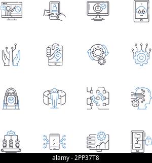 Genetic Algorithms line icons collection. Fitness, Evolution ...