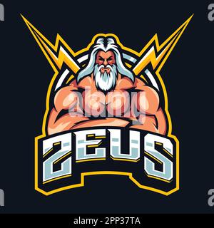 ZEUS MASCOT LOGO DESIGN Stock Vector