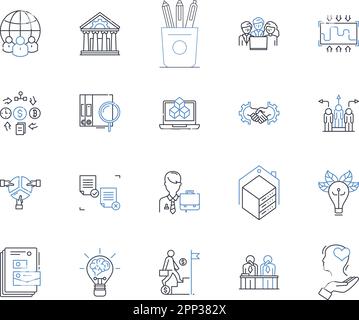 Nonprofit sector line icons collection. Charitable, Philanthropic, Community, Giving, Donations, Volunteering, Advocacy vector and linear illustration Stock Vector