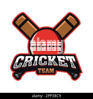 Cricket Team Mascot Logo Design Stock Vector