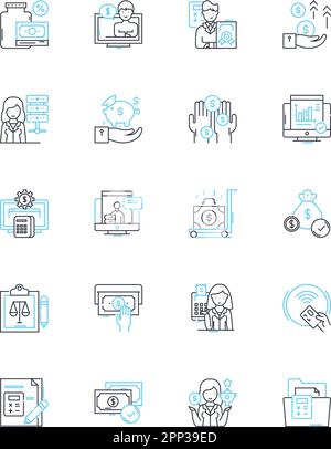 Cloud computing and storage linear icons set. Virtualization, Scalability, Accessibility, Mobility, Security, Backup, Disaster recovery line vector Stock Vector