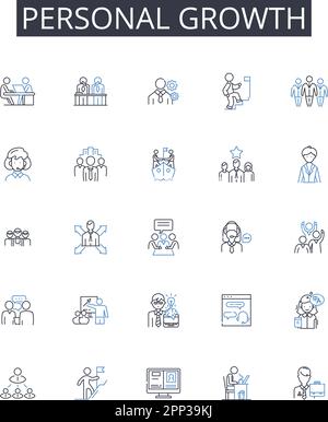 Personal growth line icons collection. Solar, Wind, Hydro, Geothermal, Biomass, Tidal, Renewable vector and linear illustration. Sustainable Stock Vector