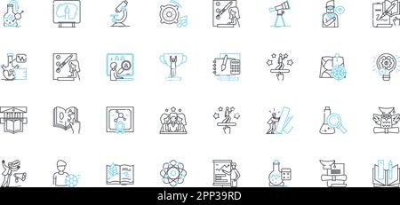Cyber academy linear icons set. Cybersecurity, Nerking, Coding, Hacking, Encryption, Phishing, Malware line vector and concept signs. Digital Stock Vector