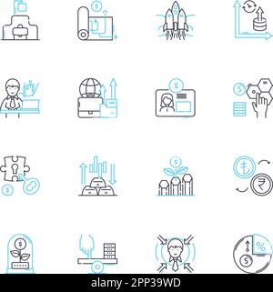 Mobile payment linear icons set. Contactless, Smartph, NFC, Tap, Wallet, E-wallet, Digital line vector and concept signs. Secure,Convenience,Cashless Stock Vector