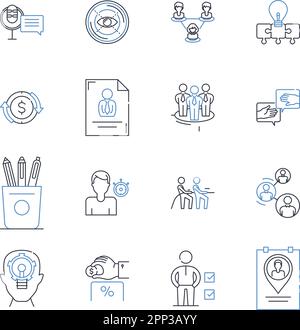 Sales forecasting line icons collection. Projection, Analytics, Estimate, Anticipation, Strategy, Methodology, Prediction vector and linear Stock Vector
