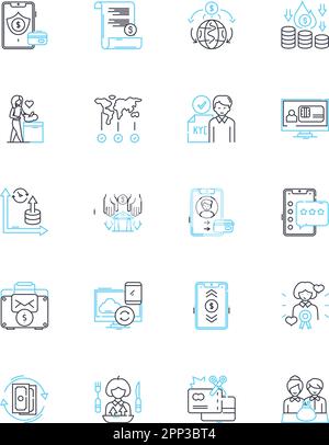 Biotechnology sector linear icons set. Genomics, Proteomics ...