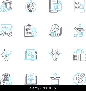 Revenue profits linear icons set. Growth, Sales, Income, Earnings ...