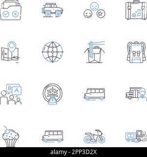 Order processing line icons collection. Automation, Customer, Shipping, Inventory, Workflow, Fulfillment, Tracking vector and linear illustration Stock Vector