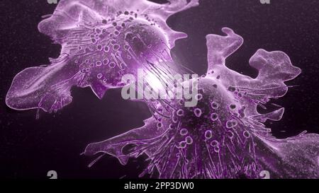 Cancer cells dividing, illustration Stock Photo