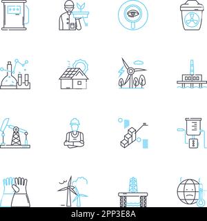 Agile development linear icons set. Iterative, Scrum , Sprint, Collaboration, Flexibility, Continuous, Feedback line vector and concept signs Stock Vector