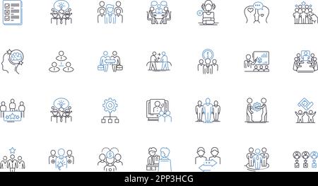 Fellowship line icons collection. Bonding, Alliance, Friendship, Camaraderie, Partnership, Unity, Companionship vector and linear illustration Stock Vector