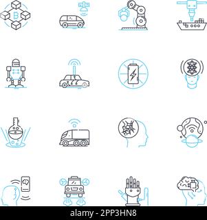 Growing techniques linear icons set. Hydroponics, Aeroponics, Aquaponics, Companion planting, Crop rotation, Seedling, Microgreen line vector and Stock Vector