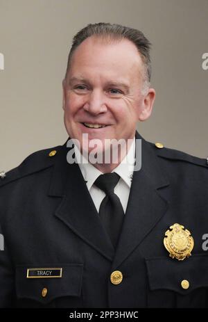 St. Louis Police Chief Robert Tracy makes his remarks during the New ...