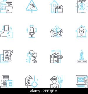 Executors line vector icons and signs. Facilitators, Stewards, Agents ...