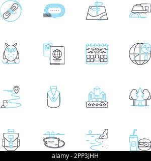 Quiet moments linear icons set. Solitude, Serenity, Reflection, Calmness, Tranquility, Introspection, Stillness line vector and concept signs Stock Vector