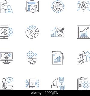 Information security line icons collection. Encryption, Firewall, Privacy, Hackers, Breach, Cybercrime, Malware vector and linear illustration Stock Vector