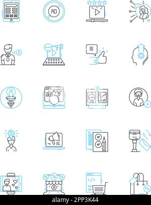 Planning Execution linear icons set. Logistics, Strategy, Execution, Timing, Preparation, Coordination, Implementation line vector and concept signs Stock Vector