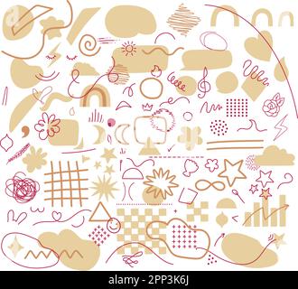 Abstract Geometric Shapes Vector Set Perfect for Modern Designs and Creative Projects Stock Vector
