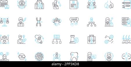 Equal opportunity linear icons set. Access, Diversity, Inclusivity, Fairness, Equity, Empowerment, Progress line vector and concept signs. Justice Stock Vector