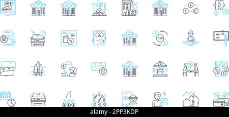 Mobile reality linear icons set. Immersive, Interactive, Virtual, Augmented, Reality, Experience, D line vector and concept signs. Cutting-edge Stock Vector