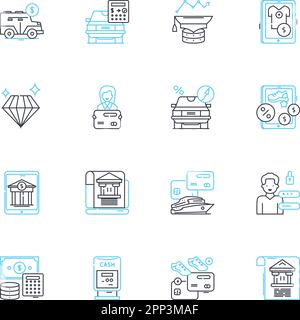 Customer computing linear icons set. Software, Hardware, Cloud, Virtualization, Security, Support, Maintenance line vector and concept signs. Upgrade Stock Vector