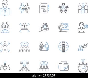 Design methodology line icons collection. Iteration, Prototyping, Brainstorming, User-centric, Agile , Research, Improvement vector and linear Stock Vector