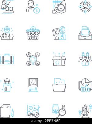 Administrative committee linear icons set. Governance, Management ...
