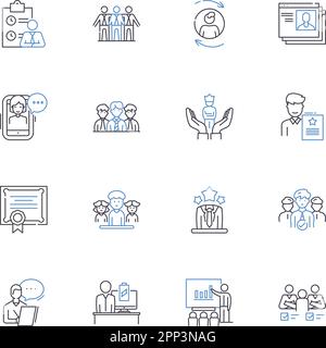 Constituency line icons collection. Representation, Voting, Candidates ...