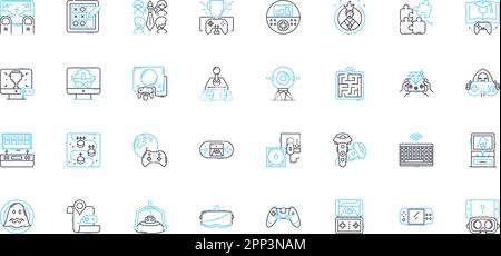 Brand Promotion linear icons set. Visibility, Buzz, Engagement, Loyalty, Reach, Influencers, Trust line vector and concept signs. Exposure Stock Vector