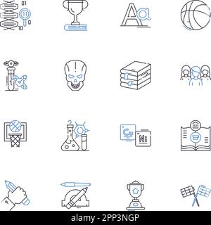 Technical college line icons collection. Vocational, Trades, Certificates, Apprenticeship, Technology, Skills, Engineering vector and linear Stock Vector