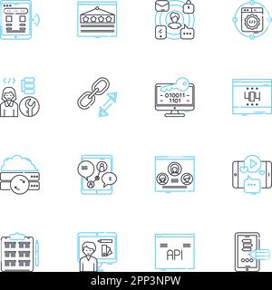 Influencer marketing line icons signs set. Design collection of ...