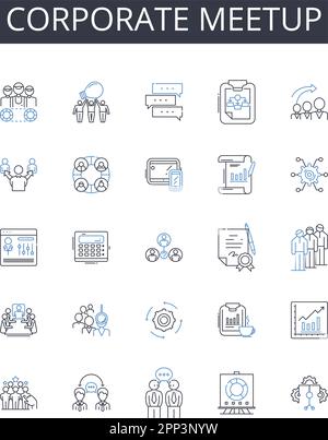 Corporate meetup line icons collection. Efficiency, Workflow ...