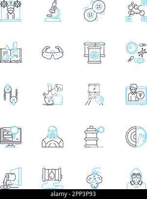 Technology innovation linear icons set. Disruption, Advancement, Progression, Invention, Creativity, Breakthrough, AI line vector and concept signs Stock Vector