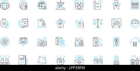 Financial prosperity linear icons set. Wealth, Abundance, Prosperity ...