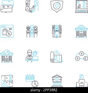 Internet venture linear icons set. Disruptive, Innovative, E-commerce, Digital, Cloud, Online, Platform line vector and concept signs. Social,Mobile Stock Vector