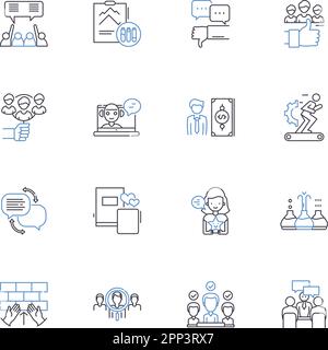 Inception training line icons collection. Dreaming, Levels, Subconscious, Extraction, Inception, Projection, Lucid vector and linear illustration Stock Vector