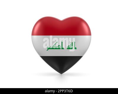 Heart Shaped Icon With Flag Of Iraq Isolated On White Stock Photo, Picture  and Royalty Free Image. Image 37100446.