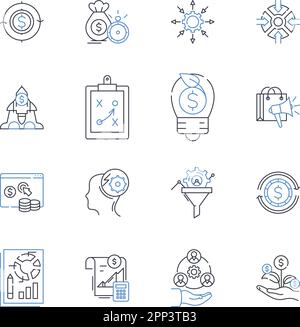 Distributor company line icons collection. Logistics, Supply chain, Warehousing, Shipping, Inventory, Distribution, Transport vector and linear Stock Vector