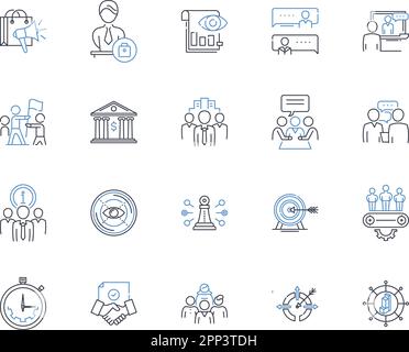 Economic alliance line icons collection. Integration, Cooperation ...