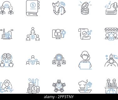Technology centers line icons collection. Innovation, Robotics, Artificial Intelligence, G, Automation, Data, Cloud vector and linear illustration Stock Vector