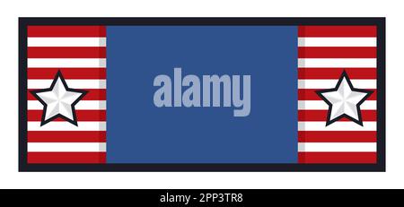 Banner template with American design, blue and red colors, stars, stripes and bold frame. Stock Vector