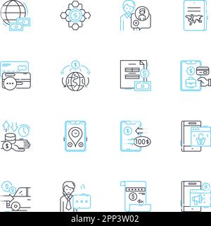Coinage linear icons set. Currency, Minting, Metal, Valuable, Numismatics, Denomination, Production line vector and concept signs. Treasury,Bullion Stock Vector