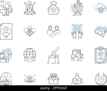 Plantation industry line icons collection. Slavery, Agriculture, Harvest, Crop, Field, Plantation, Labor vector and linear illustration. Cultivation Stock Vector