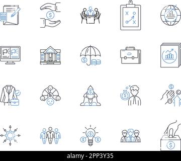 Expense Management line icons collection. Budget, Finance, Receipts, Reimbursements, Invoicing, Payments, Audit vector and linear illustration Stock Vector